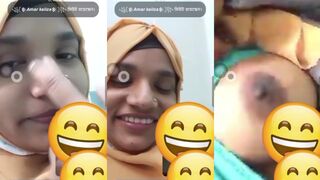 married hijabi nurse showing her bigboobs and shaved pussy to lover