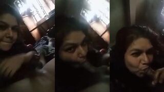 Chubby bhabhi deepthroats lover's cock