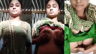 Beautiful village girl showing boobs and fingering